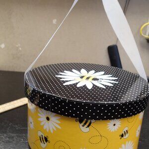 The Popcorn Factory Yellow Bumble Bee Round Storage Container